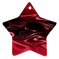 Crimson Red Black Swirl Ornament (star) by SpinnyChairDesigns
