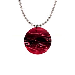 Crimson Red Black Swirl 1  Button Necklace by SpinnyChairDesigns
