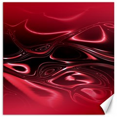 Crimson Red Black Swirl Canvas 12  X 12  by SpinnyChairDesigns