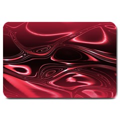 Crimson Red Black Swirl Large Doormat  by SpinnyChairDesigns