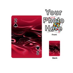 Crimson Red Black Swirl Playing Cards 54 Designs (mini) by SpinnyChairDesigns