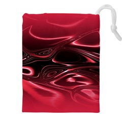 Crimson Red Black Swirl Drawstring Pouch (4xl) by SpinnyChairDesigns