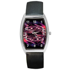 Abstract Art Swirls Barrel Style Metal Watch by SpinnyChairDesigns