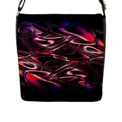 Abstract Art Swirls Flap Closure Messenger Bag (l) by SpinnyChairDesigns