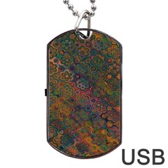 Boho Floral Pattern Dog Tag Usb Flash (one Side) by SpinnyChairDesigns