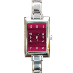 Dark Rose Pink Ombre  Rectangle Italian Charm Watch by SpinnyChairDesigns