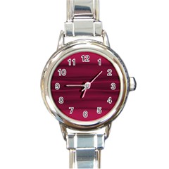 Dark Rose Pink Ombre  Round Italian Charm Watch