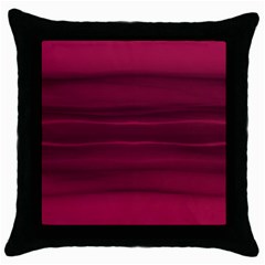 Dark Rose Pink Ombre  Throw Pillow Case (Black)