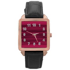 Dark Rose Pink Ombre  Rose Gold Leather Watch 