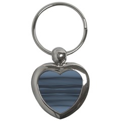 Faded Denim Blue Grey Ombre Key Chain (heart) by SpinnyChairDesigns