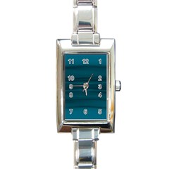 Teal Blue Ombre Rectangle Italian Charm Watch by SpinnyChairDesigns