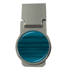 Teal Blue Ombre Money Clips (round)  by SpinnyChairDesigns