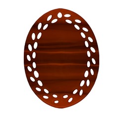 Cinnamon And Rust Ombre Ornament (oval Filigree) by SpinnyChairDesigns