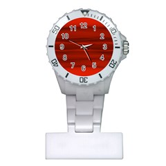 Scarlet Red Ombre Plastic Nurses Watch by SpinnyChairDesigns