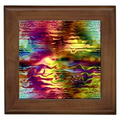 Electric Tie Dye Colors Framed Tile by SpinnyChairDesigns