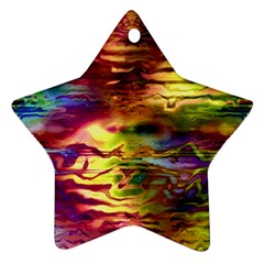 Electric Tie Dye Colors Ornament (star) by SpinnyChairDesigns