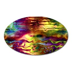 Electric Tie Dye Colors Oval Magnet by SpinnyChairDesigns