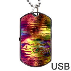 Electric Tie Dye Colors Dog Tag Usb Flash (one Side) by SpinnyChairDesigns