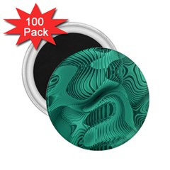 Biscay Green Swirls 2 25  Magnets (100 Pack)  by SpinnyChairDesigns