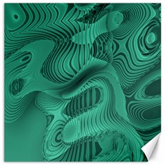 Biscay Green Swirls Canvas 20  X 20  by SpinnyChairDesigns