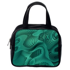 Biscay Green Swirls Classic Handbag (one Side) by SpinnyChairDesigns