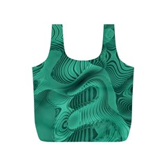 Biscay Green Swirls Full Print Recycle Bag (s) by SpinnyChairDesigns