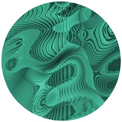 Biscay Green Swirls Wooden Puzzle Round by SpinnyChairDesigns