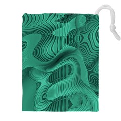 Biscay Green Swirls Drawstring Pouch (5xl) by SpinnyChairDesigns