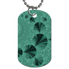 Biscay Green Black Spirals Dog Tag (two Sides) by SpinnyChairDesigns