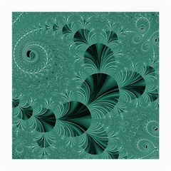 Biscay Green Black Spirals Medium Glasses Cloth by SpinnyChairDesigns