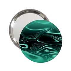 Biscay Green Black Swirls 2 25  Handbag Mirrors by SpinnyChairDesigns