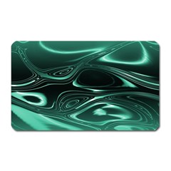 Biscay Green Black Swirls Magnet (rectangular) by SpinnyChairDesigns