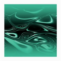 Biscay Green Black Swirls Medium Glasses Cloth (2 Sides) by SpinnyChairDesigns