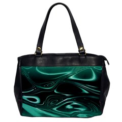 Biscay Green Black Swirls Oversize Office Handbag by SpinnyChairDesigns