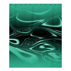 Biscay Green Black Swirls Shower Curtain 60  X 72  (medium)  by SpinnyChairDesigns