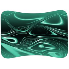 Biscay Green Black Swirls Velour Seat Head Rest Cushion by SpinnyChairDesigns