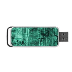 Biscay Green Black Textured Portable Usb Flash (one Side) by SpinnyChairDesigns