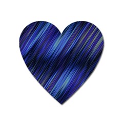 Indigo And Black Stripes Heart Magnet by SpinnyChairDesigns