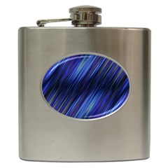 Indigo And Black Stripes Hip Flask (6 Oz) by SpinnyChairDesigns