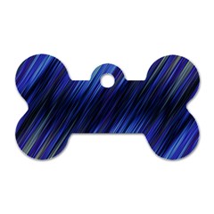 Indigo And Black Stripes Dog Tag Bone (two Sides) by SpinnyChairDesigns