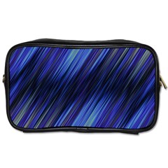 Indigo And Black Stripes Toiletries Bag (one Side) by SpinnyChairDesigns