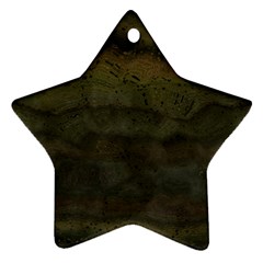 Army Green Grunge Texture Star Ornament (two Sides) by SpinnyChairDesigns