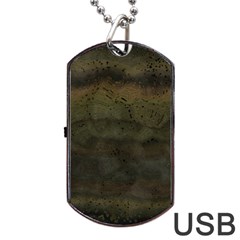 Army Green Grunge Texture Dog Tag Usb Flash (one Side) by SpinnyChairDesigns