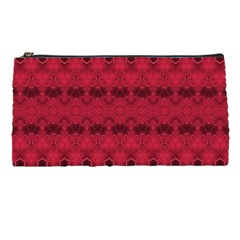 Boho Red Black Pattern Pencil Case by SpinnyChairDesigns