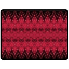 Boho Red Black Pattern Double Sided Fleece Blanket (large) 