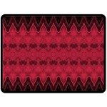 Boho Red Black Pattern Double Sided Fleece Blanket (Large)  80 x60  Blanket Front