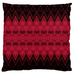 Boho Red Black Pattern Standard Flano Cushion Case (one Side) by SpinnyChairDesigns