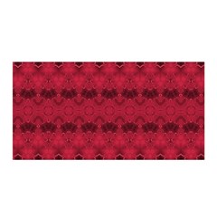 Boho Red Black Pattern Satin Wrap by SpinnyChairDesigns