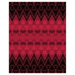Boho Red Black Pattern Drawstring Bag (small) by SpinnyChairDesigns