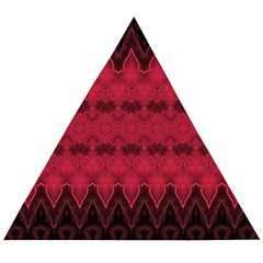 Boho Red Black Pattern Wooden Puzzle Triangle by SpinnyChairDesigns